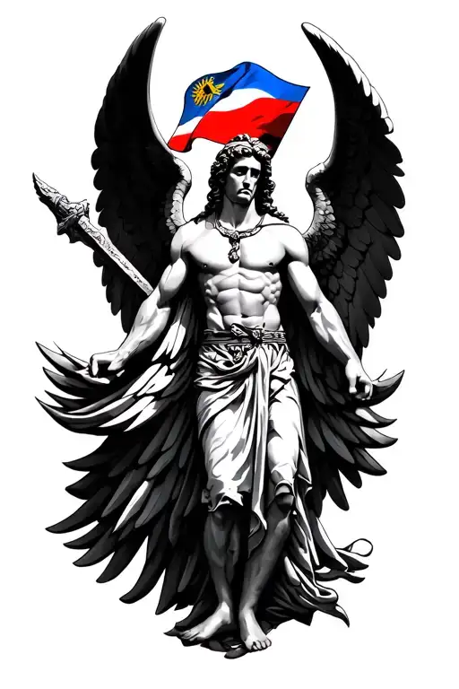 Archangel Michael With Haitian Flag