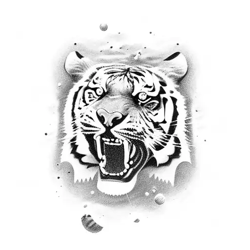 Laugh Now Cry Later With Tiger And Space Elements Sleeve