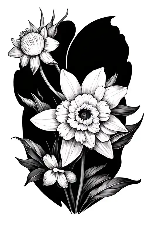 Narcissus And Chrysanthemum