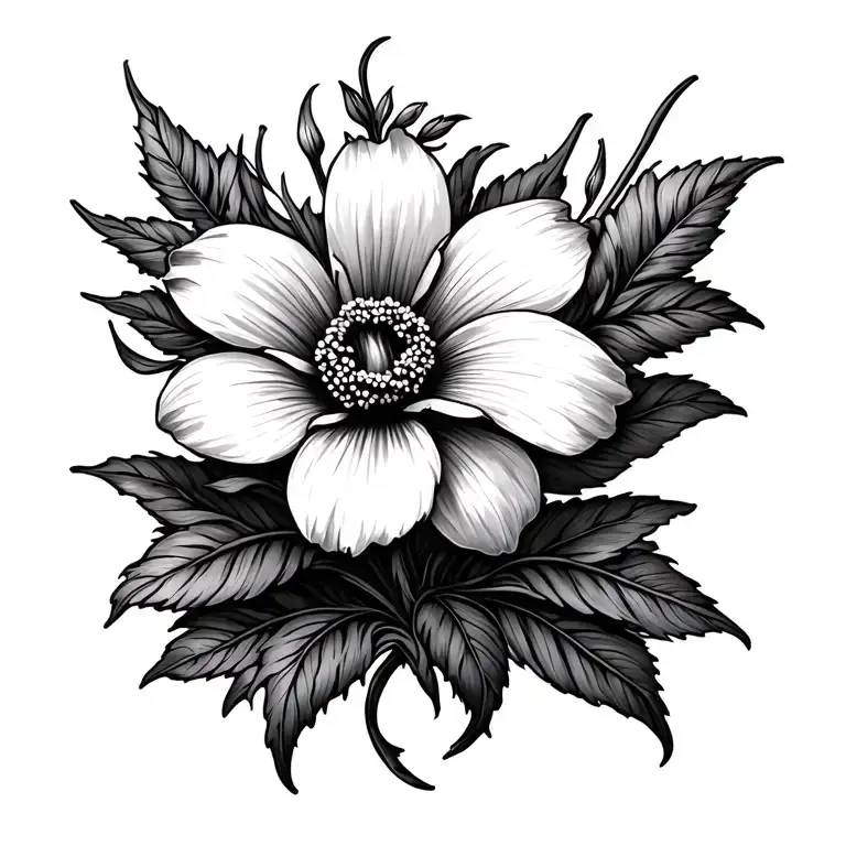 Flower Built In Cross