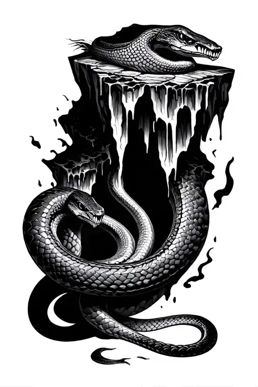 Snake And Cave Around Arms