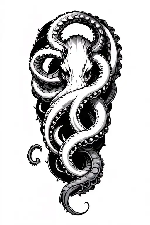 Kraken Swirling Wrapped Around Calf