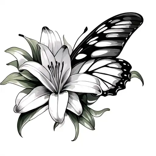 Butterfly And Lily