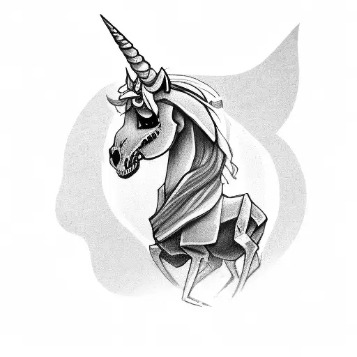 Cute Dark Skeleton Unicorn