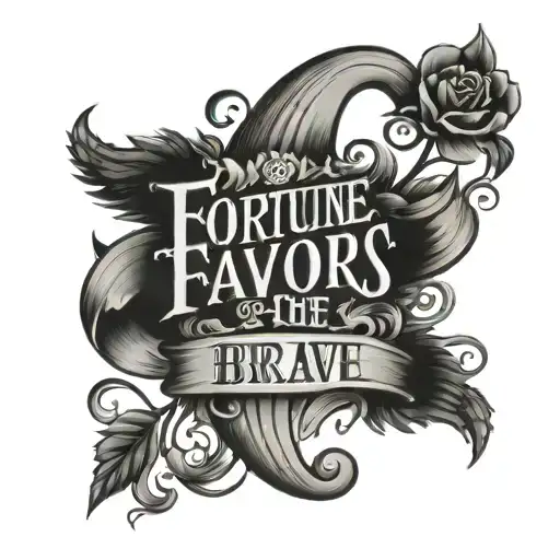 Fortune Favors The Brave Lettering