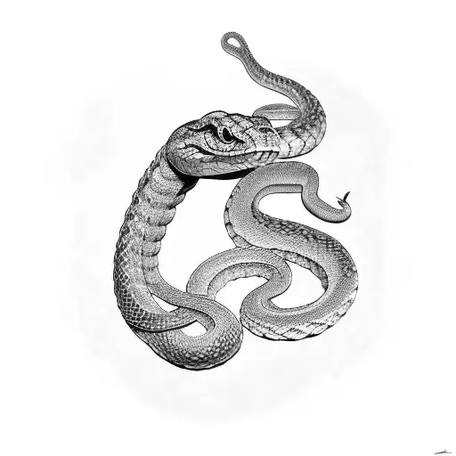 A Snake Coiled Around An Ancient Anthropological Artifact