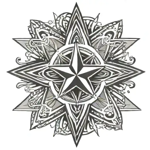 Texas Star With New Mexico Zia Symbol