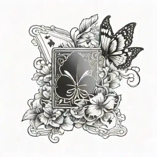 Playing Cards Western Flowers And Butterflys