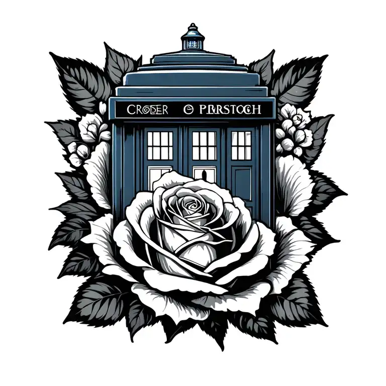 Tardis With Rose Intertwined
