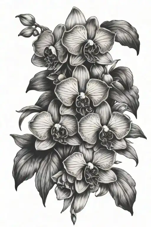 Orchid Flower With Raccoons On It