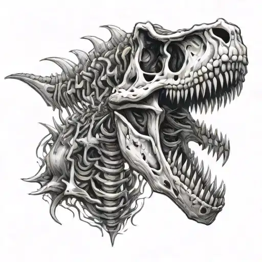 Dinosaur Skeleton And Horror