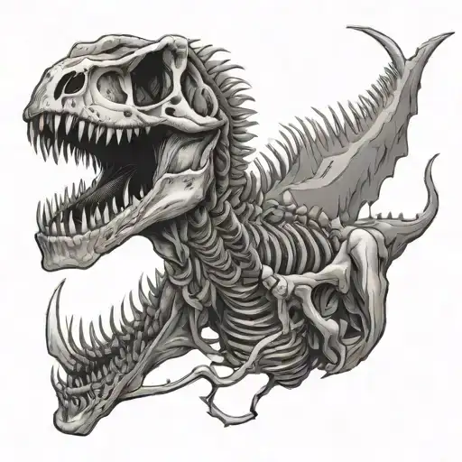 Dinosaur Skeleton And Horror