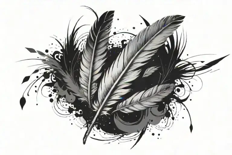 Feathers Falling Throug Space