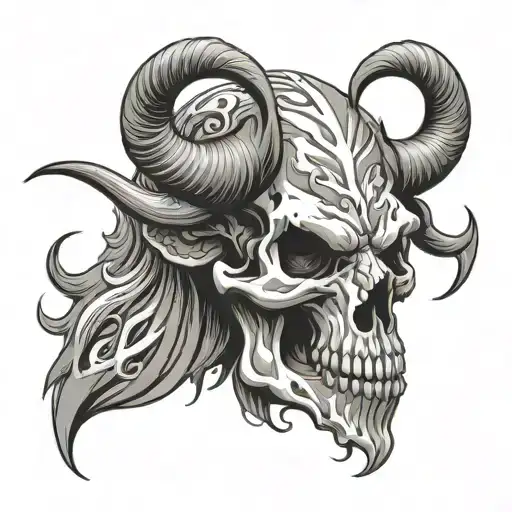 Skull Of A Wild And Fiery Bull