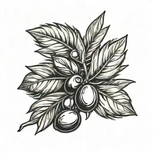 Olive Branch With Clouds On Background