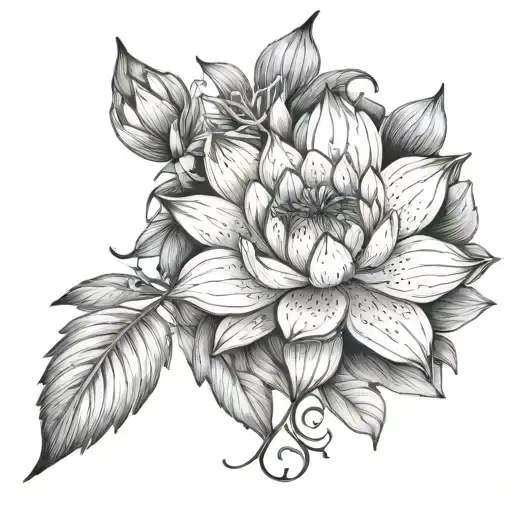 Larkspur And Water Lily