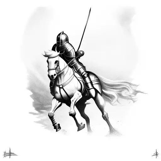 Knight On The Horse In Battle