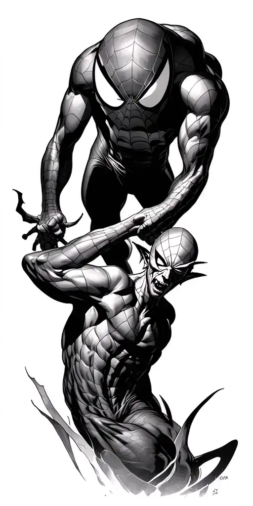 Spider-man Fighting Green Goblin