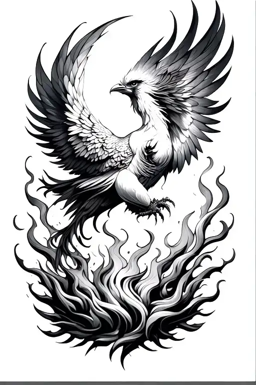 Feminine Phoenix Rising From The Ashes