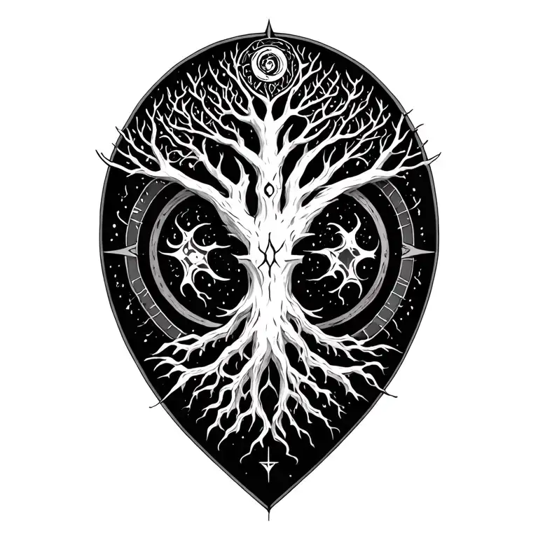 Yggdrasil And Vegvisir