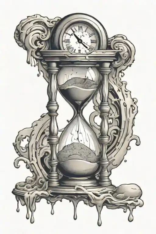 Clock Melting Hour Glass With Sand Clock