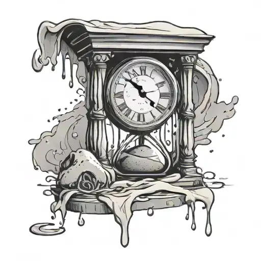 Clock Melting Hour Glass With Sand Clock