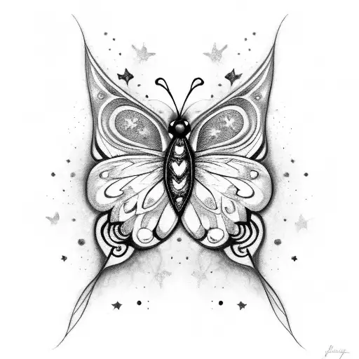 Butterfly Wth Galaxy Wings