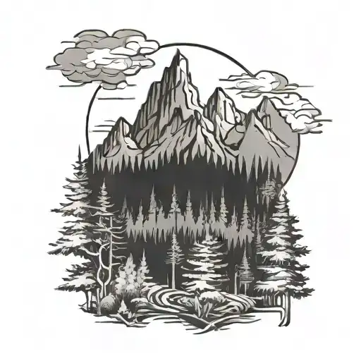 Forest With Mountains