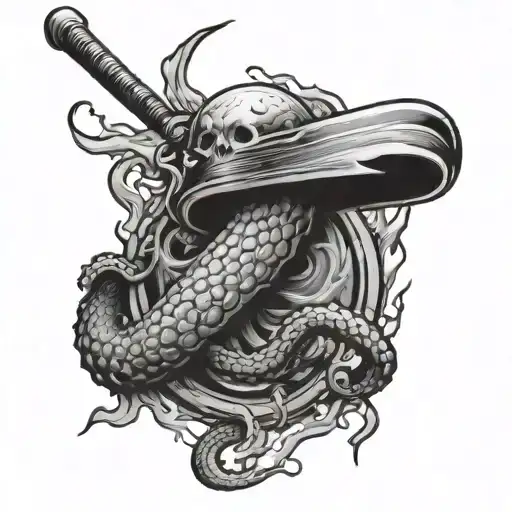 Kracken Playing Baseball Bat Hanging Upside