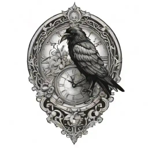 Gothic Crow Clock