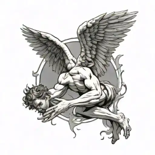 Adam Hands Falling Icarus Mythologic Character