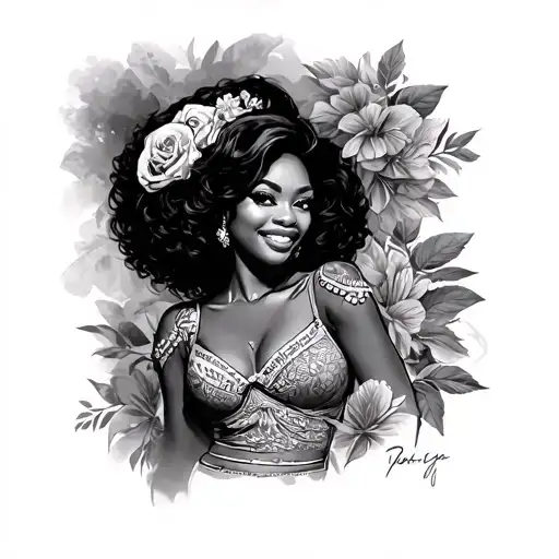 African American Woman Pinup Girl