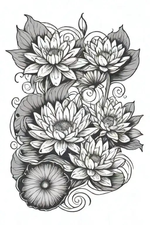 Daisy And Water Lily