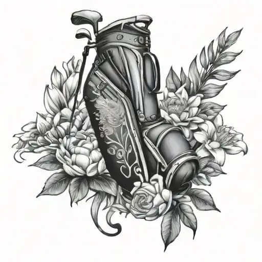 Fine Line Golf Bag With Lilly And Protea Flower Bouquet