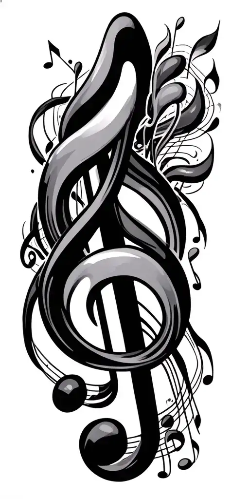 Music Notes Intertwined 1980S