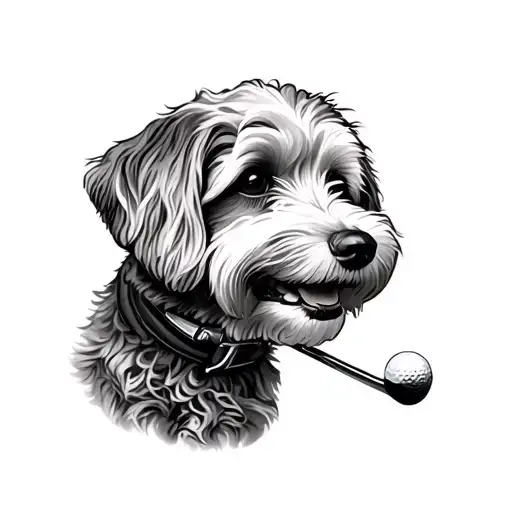 Golden Doodle And Golf