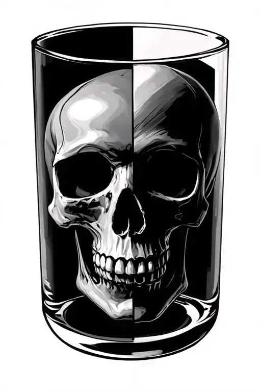 Half Hour Glass Transitioning Into A Skull