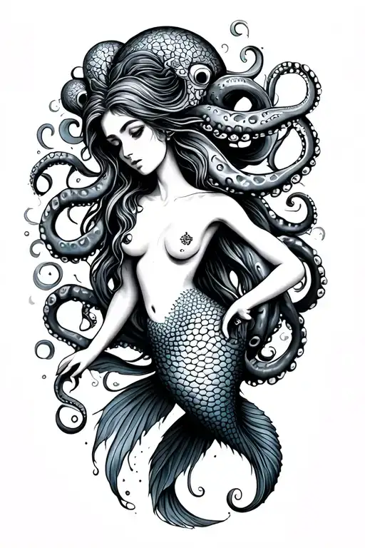Mermaid And Octopus Wrapped