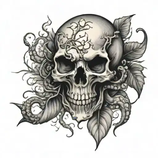 Tree Nature Skull Sleeve Octopuss