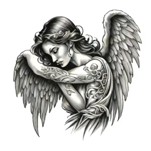 Angel Woman Looking Back