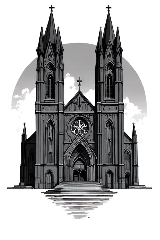 Catholic Cathedral Surrounded By Dark
