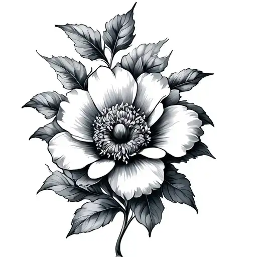 Vintage Flower Black With Animal