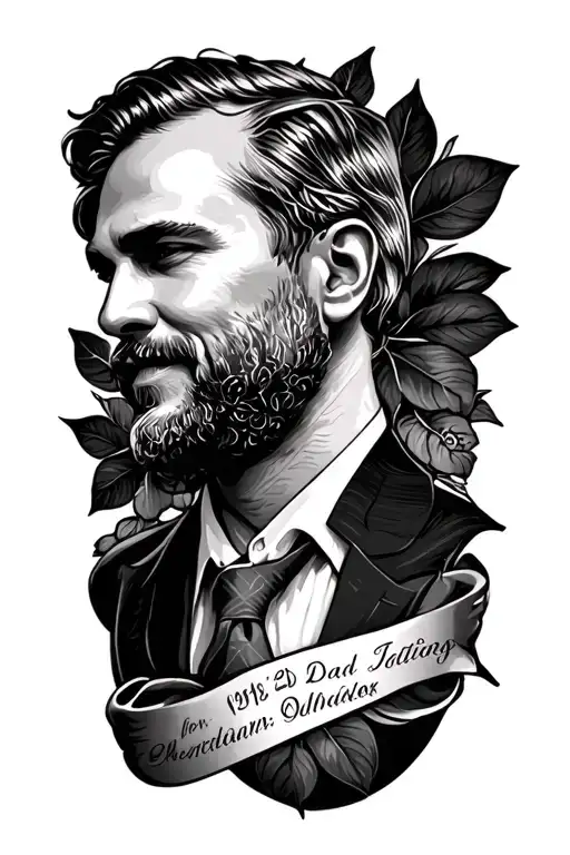 Memorial Tattoo For Dad With Dates And Name