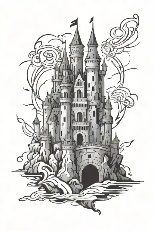Abstract Drawing Of The Castle