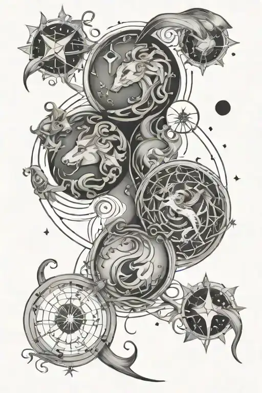 Constellation Leo Libra Scorpio Pisces Tattoo Idea