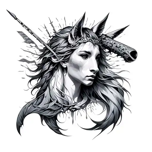 Pieces And Sagittarius Tattoo Combined