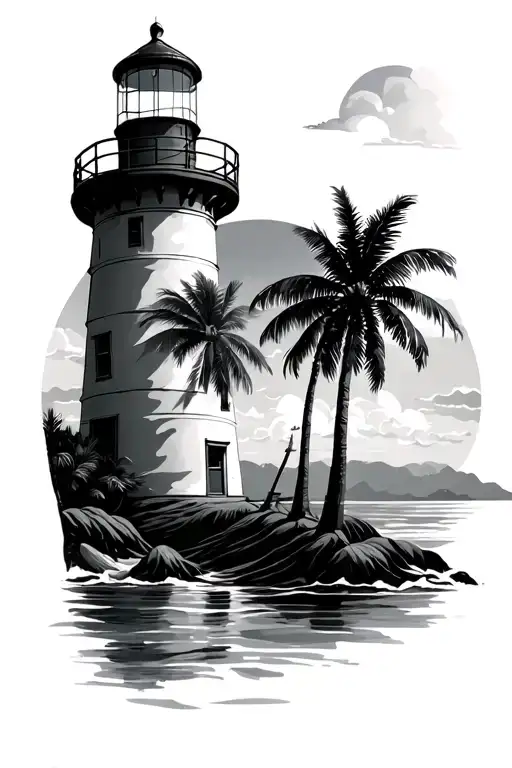 Lighthouse With Palm Trees