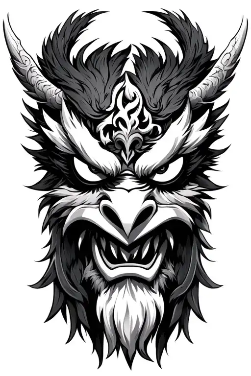 Tengu Mask With Norse Mythology