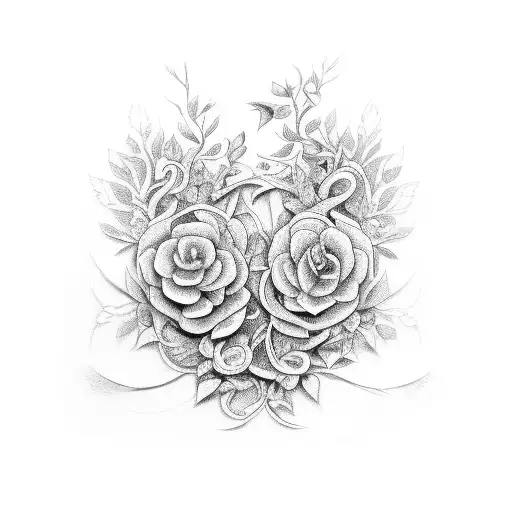 An Open Book With Intricate Floral Vines Growing Out Of Its Pages