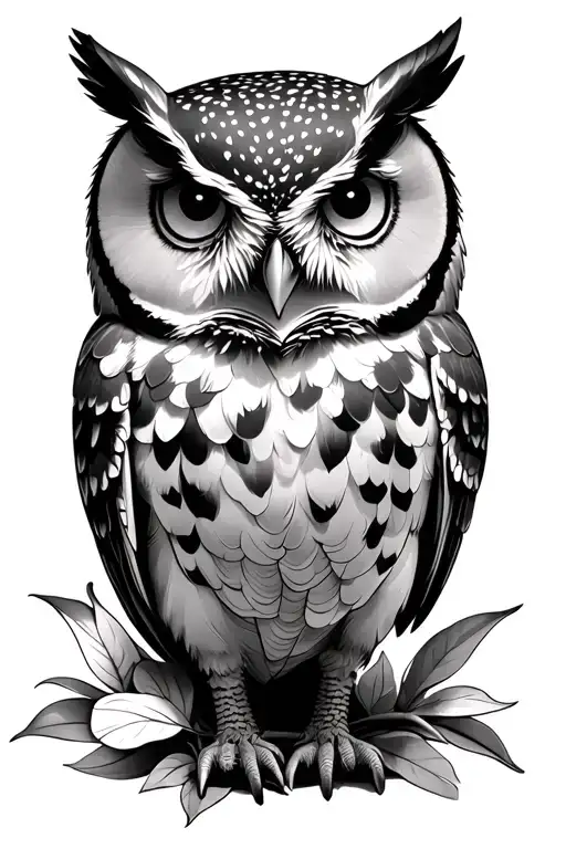 Freesia And Owl Sitting